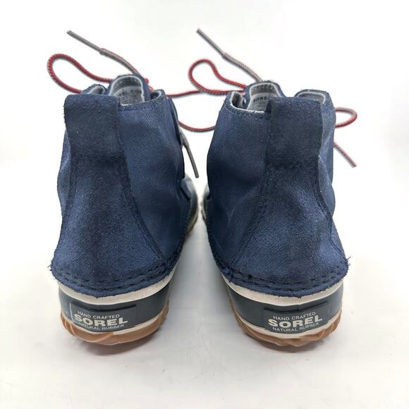 Sorel Out N About Leather Rain Boots Women's 7.5 Blue/Black Lace-Up Ankle NL2339 - Picture 5 of 7